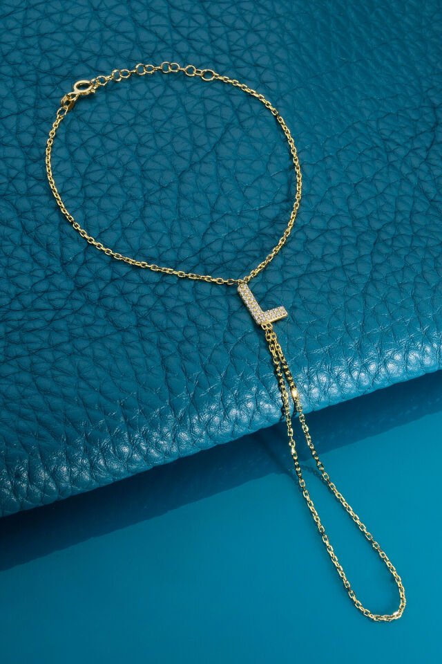 925 AYAR GÜMÜŞ ÜZERİ ALTIN KAPLAMA L HARFLİ ŞAHMERAN