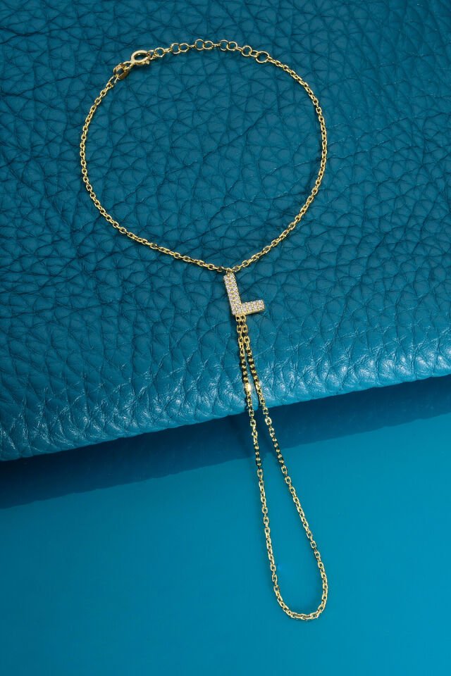 925 AYAR GÜMÜŞ ÜZERİ ALTIN KAPLAMA L HARFLİ ŞAHMERAN