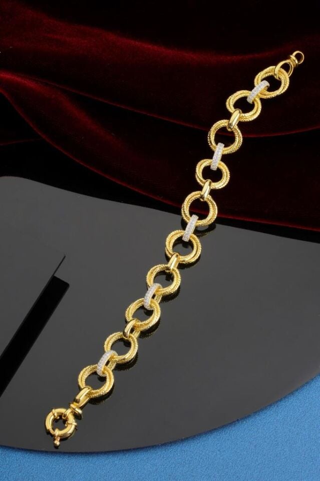 925 Ayar Gümüş Altın Kaplama Samanyolu Bileklik