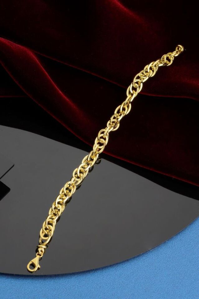 925 Ayar Gümüş Altın Kaplama Hallow Bileklik