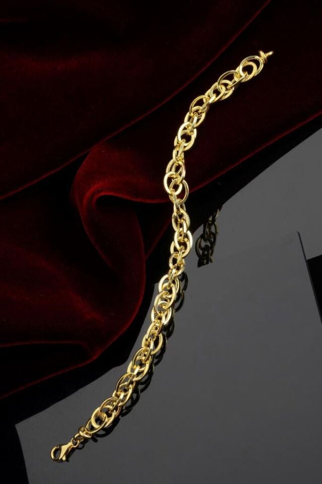 925 Ayar Gümüş Altın Kaplama Hallow Bileklik