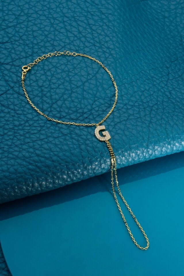 925 AYAR GÜMÜŞ ÜZERİ ALTIN KAPLAMA G HARFLİ ŞAHMERAN