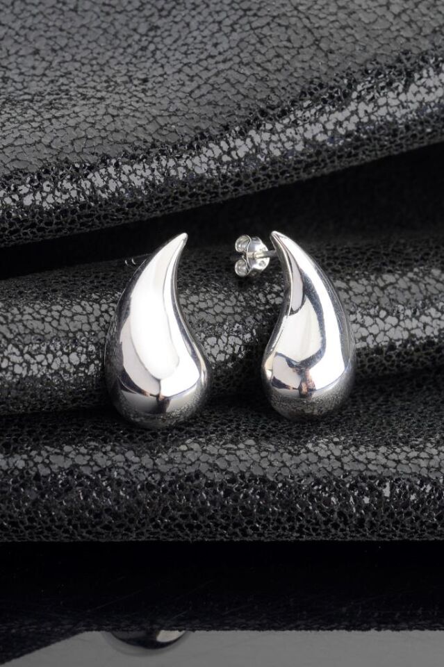 925 Ayar Gümüş Büyük Damla Küpe