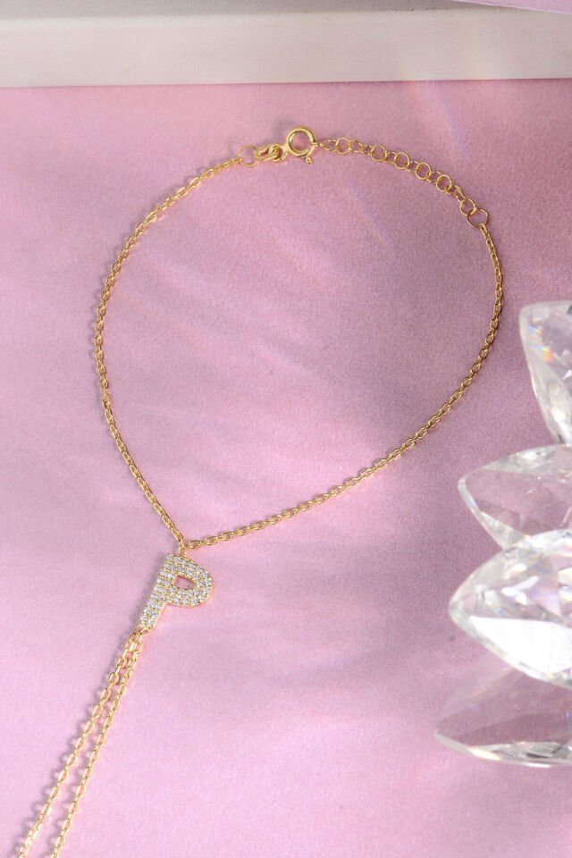 925 AYAR GÜMÜŞ ÜZERİ ALTIN KAPLAMA P HARFLİ ŞAHMERAN