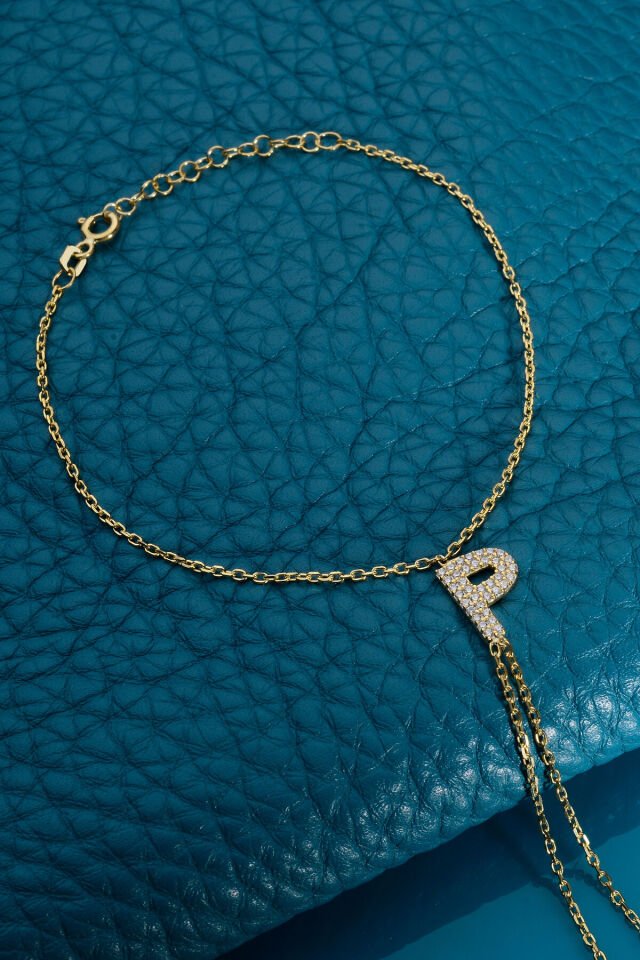 925 AYAR GÜMÜŞ ÜZERİ ALTIN KAPLAMA P HARFLİ ŞAHMERAN