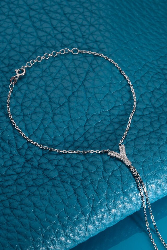 925 AYAR GÜMÜŞ ÜZERİ ALTIN KAPLAMA Y HARFLİ ŞAHMERAN