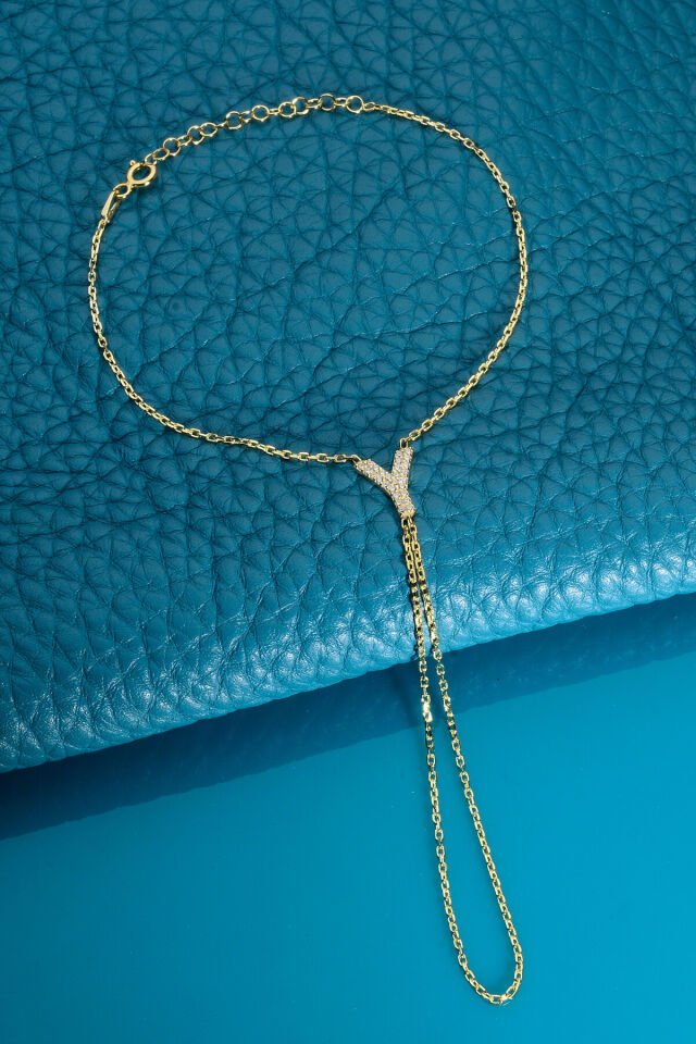 925 AYAR GÜMÜŞ ÜZERİ ALTIN KAPLAMA Y HARFLİ ŞAHMERAN