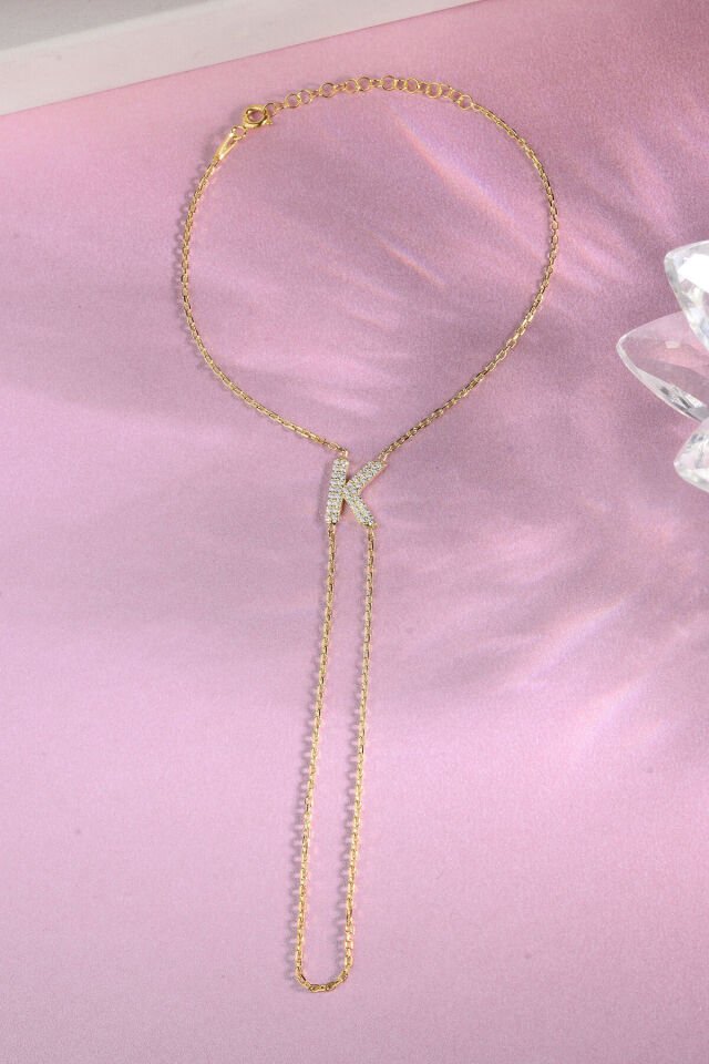 925 AYAR GÜMÜŞ ÜZERİ ALTIN KAPLAMA K HARFLİ ŞAHMERAN