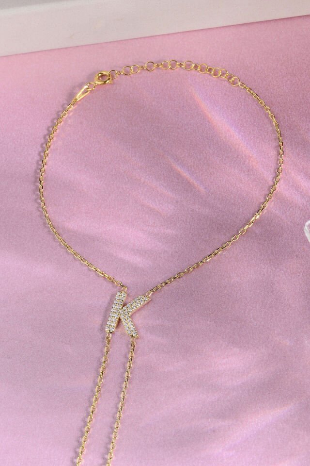 925 AYAR GÜMÜŞ ÜZERİ ALTIN KAPLAMA K HARFLİ ŞAHMERAN