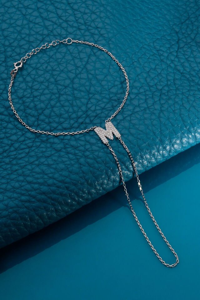 925 AYAR GÜMÜŞ ÜZERİ ALTIN KAPLAMA M HARFLİ ŞAHMERAN