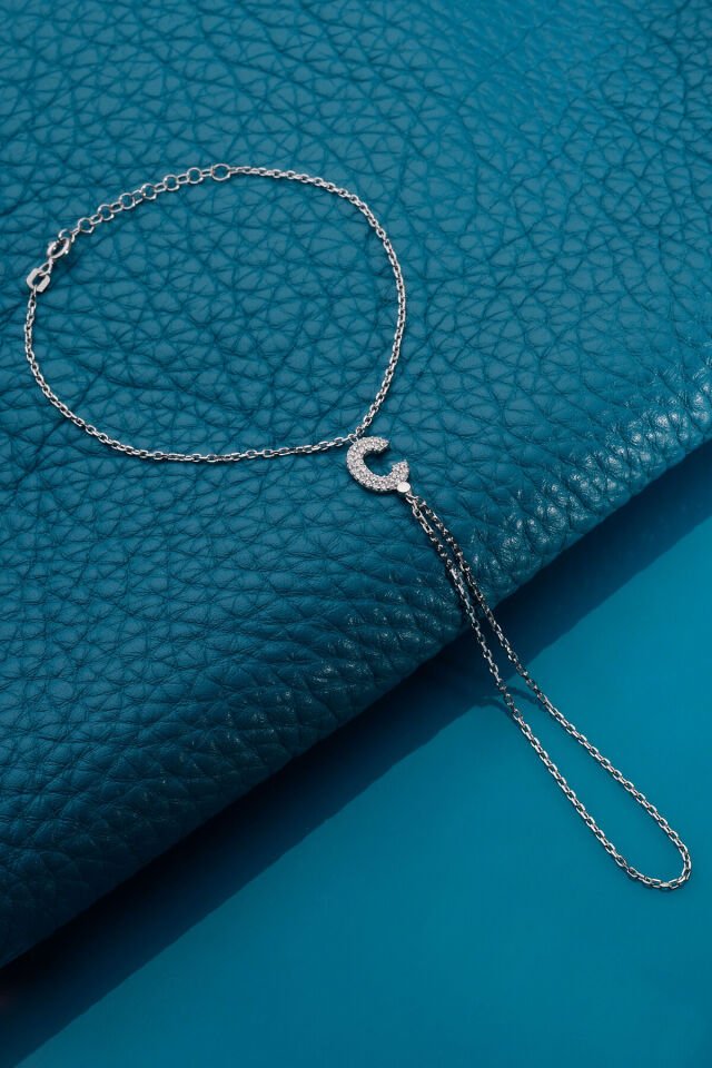 925 AYAR GÜMÜŞ ÜZERİ ALTIN KAPLAMA Ç HARFLİ ŞAHMERAN