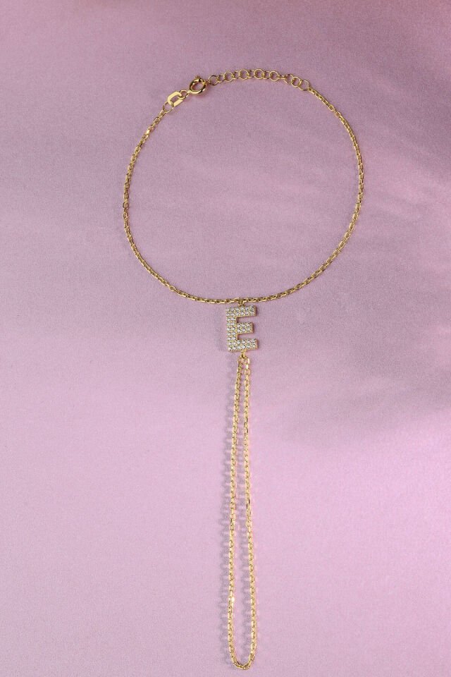 925 AYAR GÜMÜŞ ÜZERİ ALTIN KAPLAMA E HARFLİ ŞAHMERAN