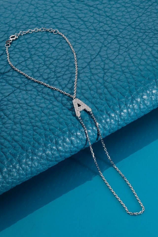 925 AYAR GÜMÜŞ ÜZERİ ALTIN KAPLAMA A HARFLİ ŞAHMERAN