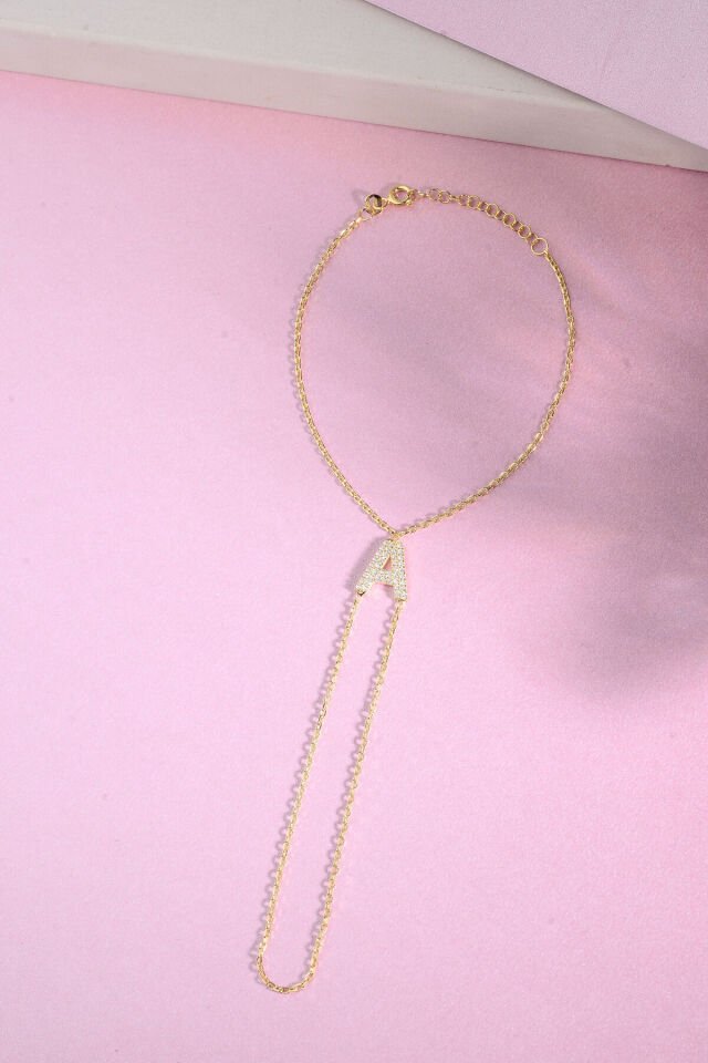 925 AYAR GÜMÜŞ ÜZERİ ALTIN KAPLAMA A HARFLİ ŞAHMERAN