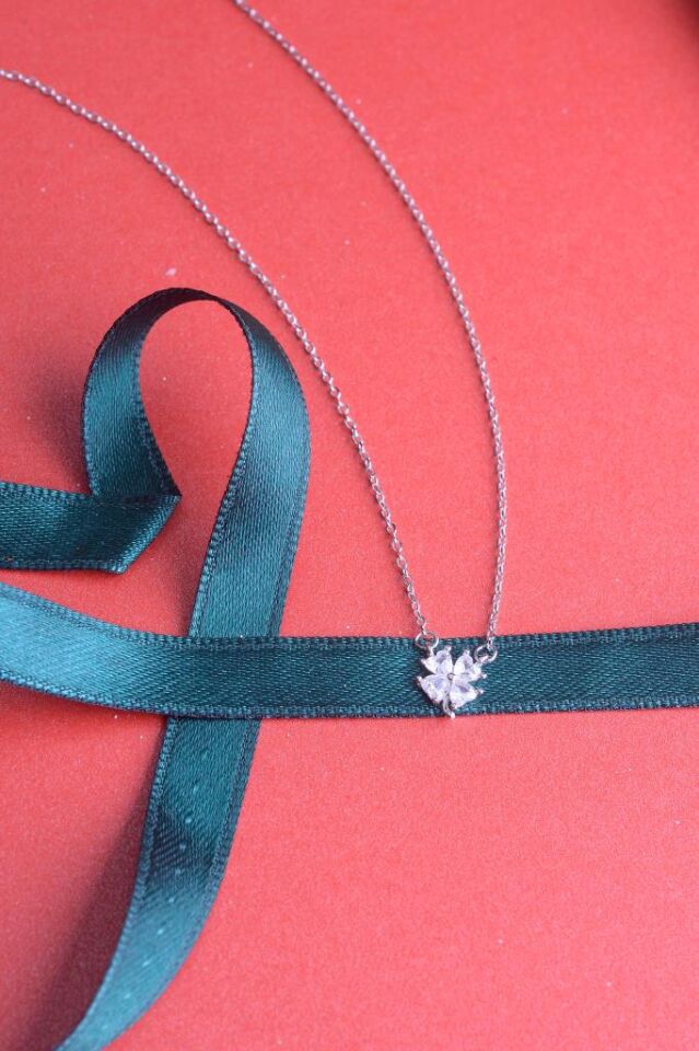 925 Ayar Gümüş 4 Yapraklı Yonca Kolye