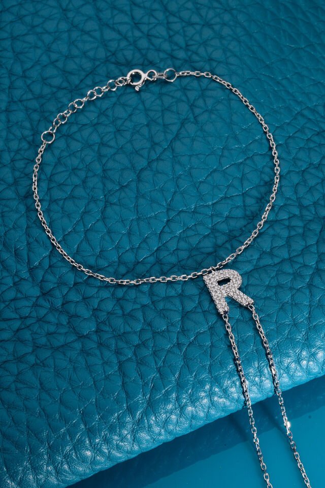 925 AYAR GÜMÜŞ ÜZERİ ALTIN KAPLAMA R HARFLİ ŞAHMERAN