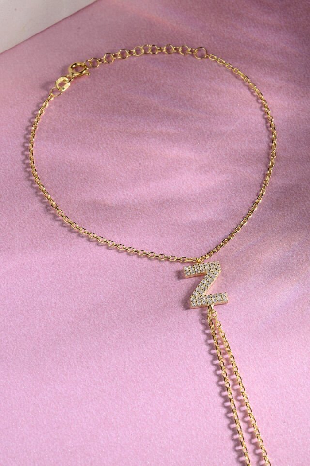 925 AYAR GÜMÜŞ ÜZERİ ALTIN KAPLAMA Z HARFLİ ŞAHMERAN