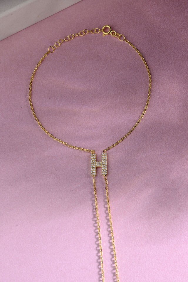 925 AYAR GÜMÜŞ ÜZERİ ALTIN KAPLAMA H HARFLİ ŞAHMERAN