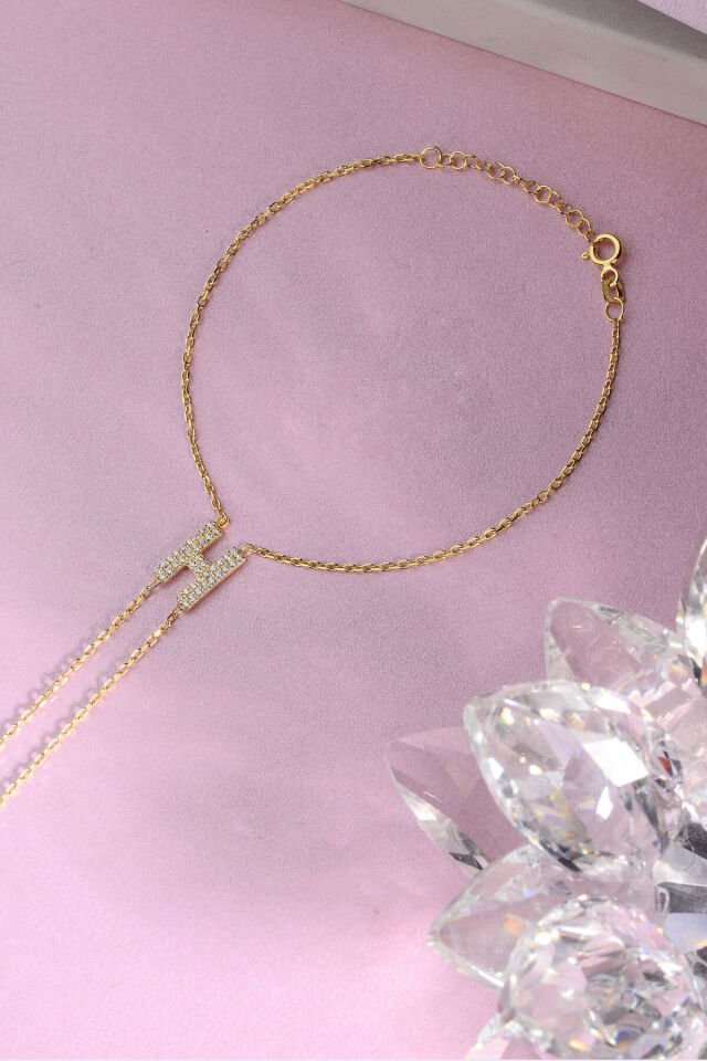 925 AYAR GÜMÜŞ ÜZERİ ALTIN KAPLAMA H HARFLİ ŞAHMERAN