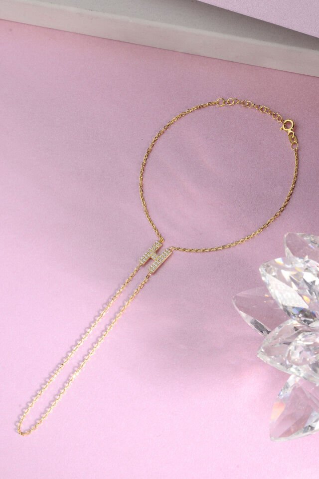 925 AYAR GÜMÜŞ ÜZERİ ALTIN KAPLAMA H HARFLİ ŞAHMERAN