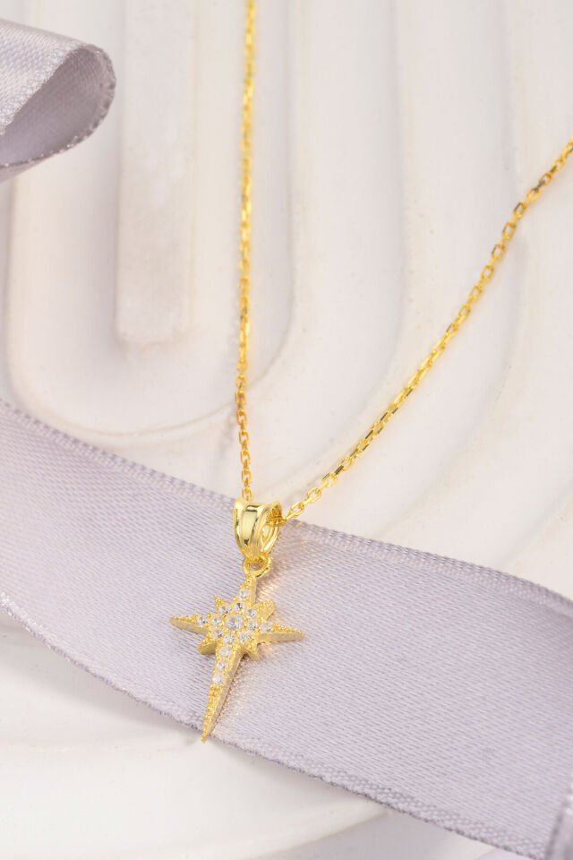 925 Ayar Gümüş Kutup Yıldızı Kolye