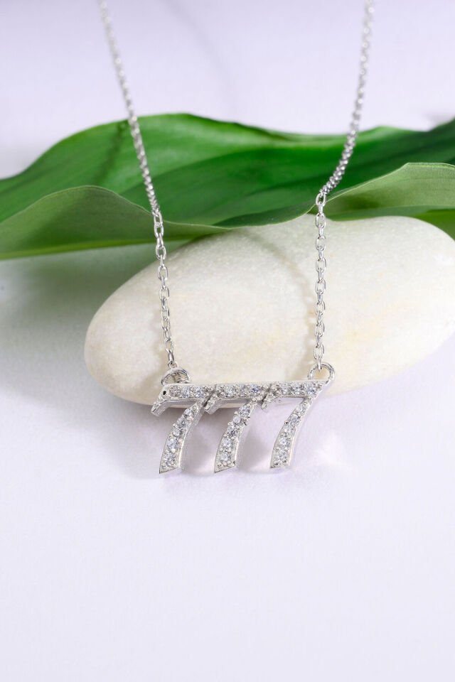 925 Ayar Gümüş Manifest 777 Taşlı Kolye