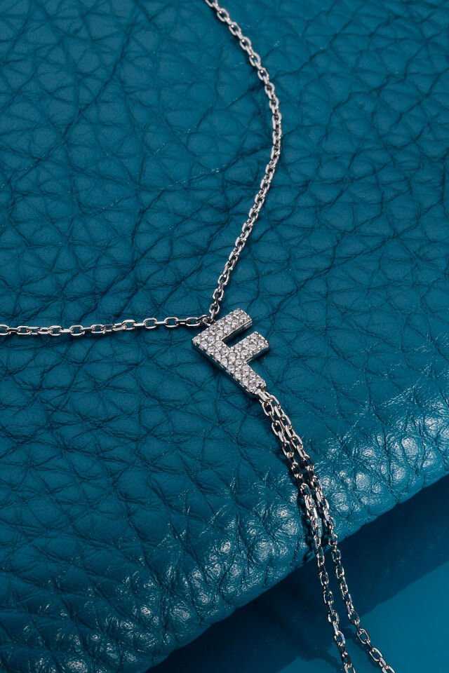 925 AYAR GÜMÜŞ ÜZERİ ALTIN KAPLAMA F HARFLİ ŞAHMERAN