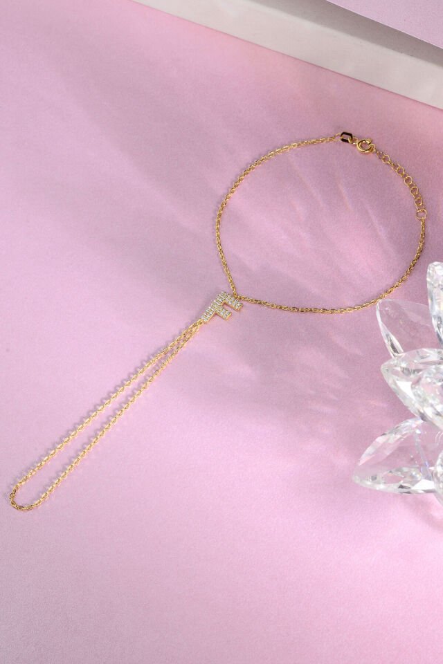 925 AYAR GÜMÜŞ ÜZERİ ALTIN KAPLAMA F HARFLİ ŞAHMERAN