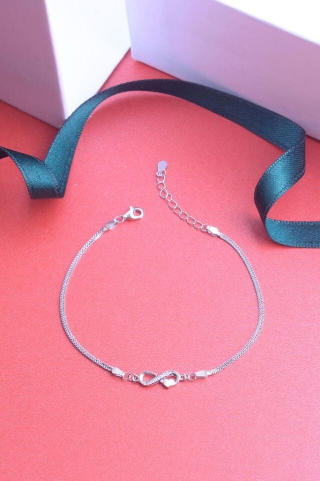 925 Ayar Gümüş Sonsuzluk Kalpli Bileklik