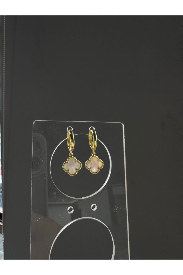 925 Ayar Gümüş 12 mm Yonca Sallantılı Halka Küpe