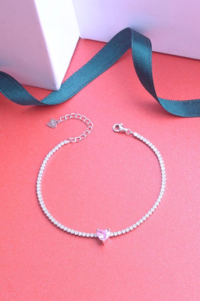 925 Ayar Gümüş Kalpli Bileklik