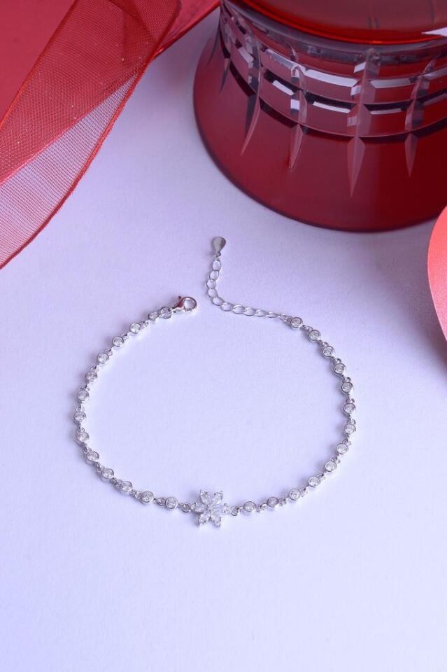 925 Ayar  Gümüş Lotus Çiçek Bileklik