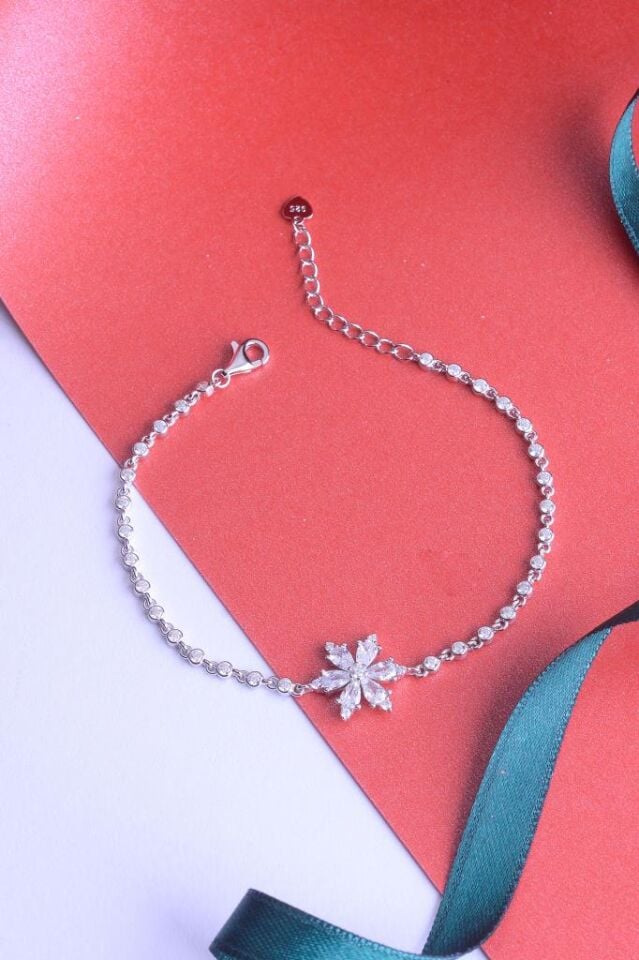 925 Ayar  Gümüş Lotus Çiçek Bileklik