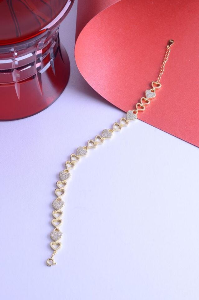 925 Ayar Gümüş Taşlı Kapli Sıralı Bileklik