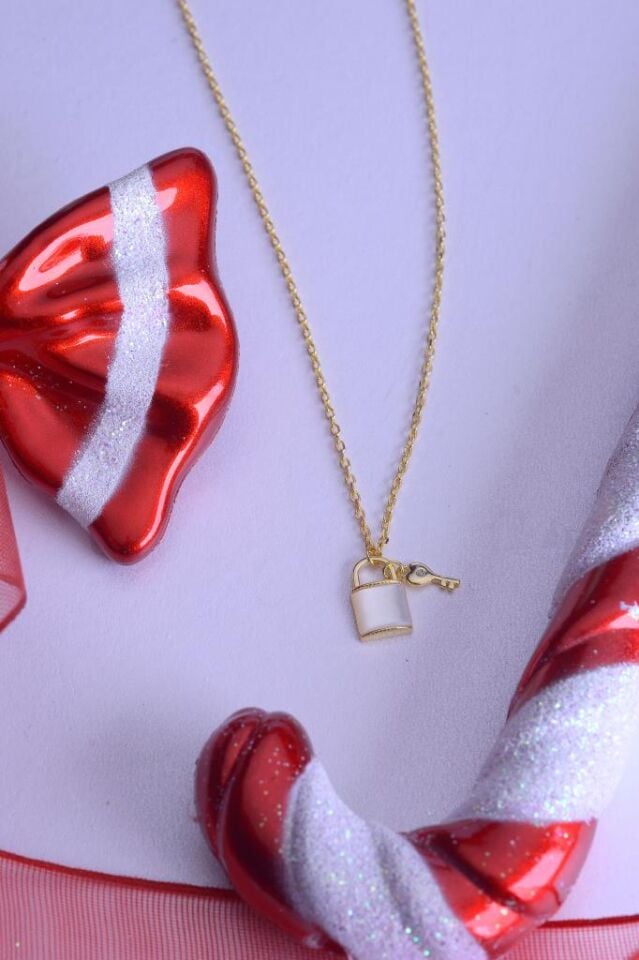 925 Ayar Gümüş Kilit & Anahtar Kolye