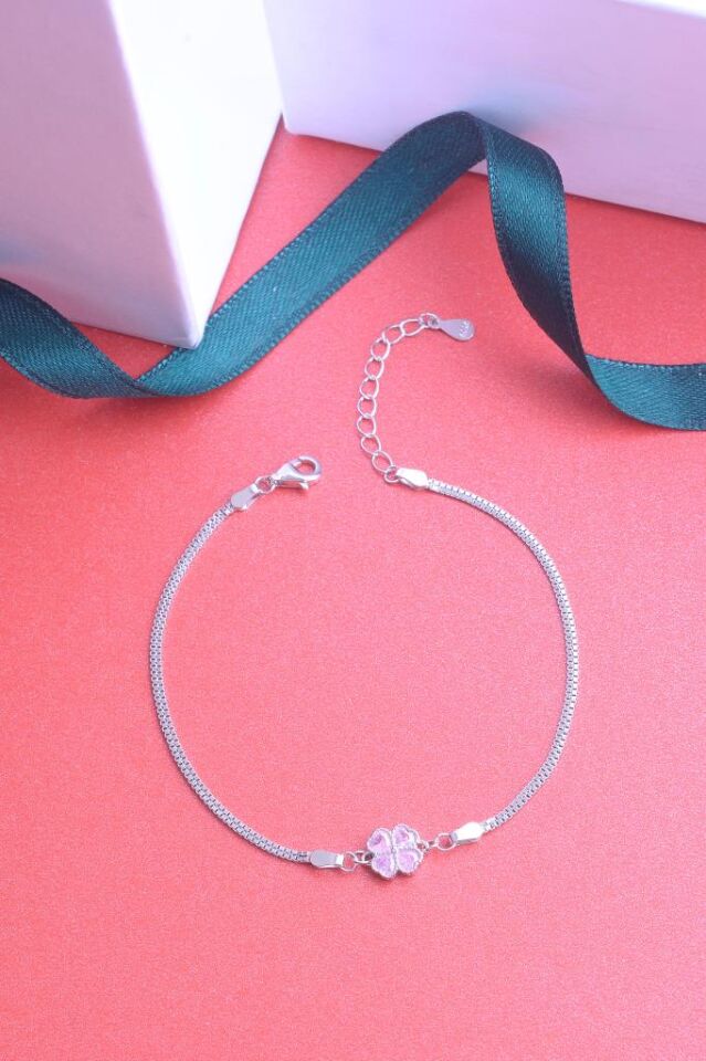 925 Ayar Ayar Gümüş Lotus Çiçek Ataç Sıralı Bileklik