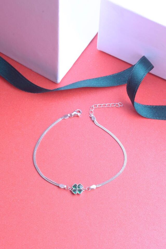 925 Ayar Ayar Gümüş Lotus Çiçek Ataç Sıralı Bileklik