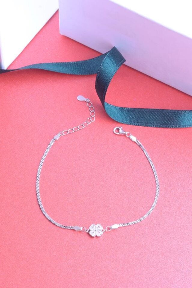 925 Ayar Ayar Gümüş Lotus Çiçek Ataç Sıralı Bileklik