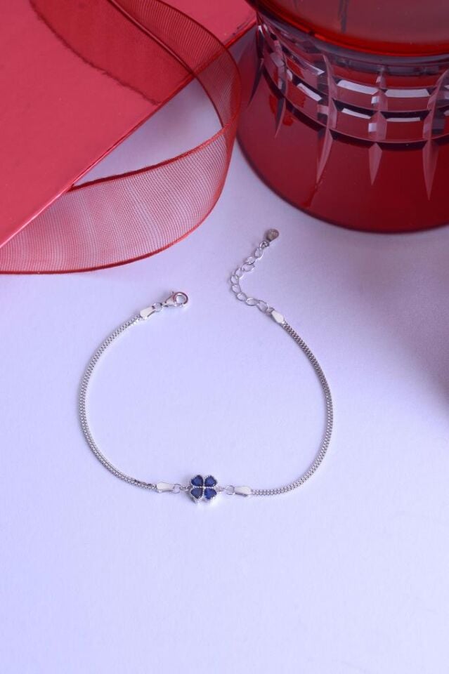 925 Ayar Ayar Gümüş Lotus Çiçek Ataç Sıralı Bileklik