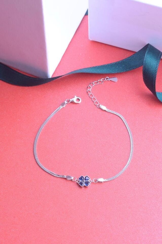 925 Ayar Ayar Gümüş Lotus Çiçek Ataç Sıralı Bileklik