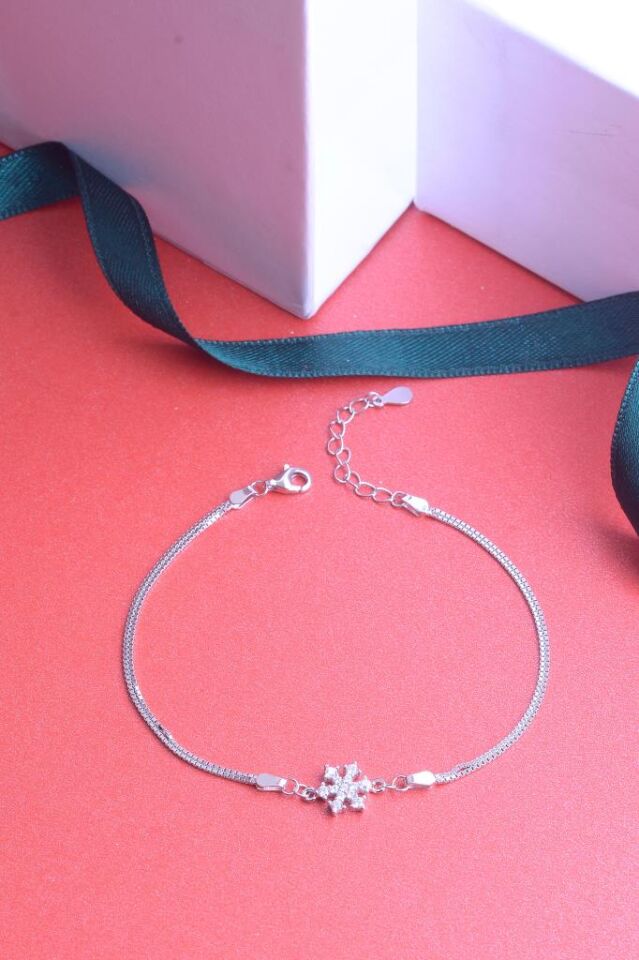 925 Ayar Gümüş Minik Kar Tanesi Bileklik