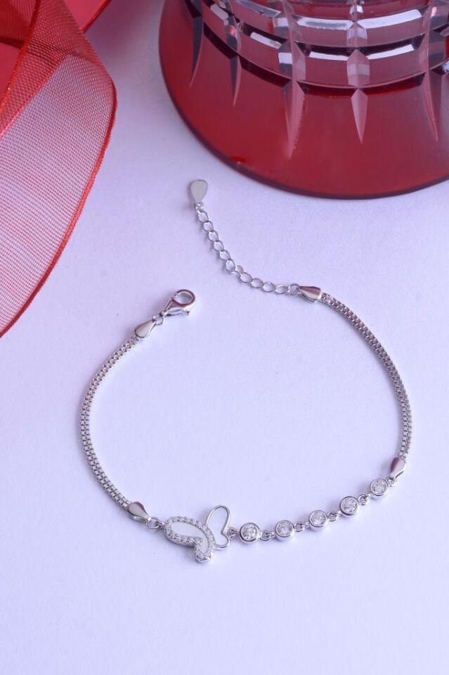 925 Ayar Gümüş Taşlı Kelebek Bileklik