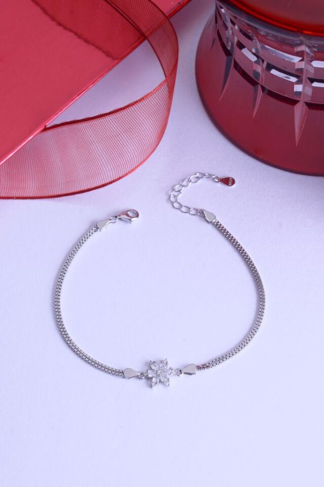 925 Ayar Gümüş Mini Lotus Bileklik