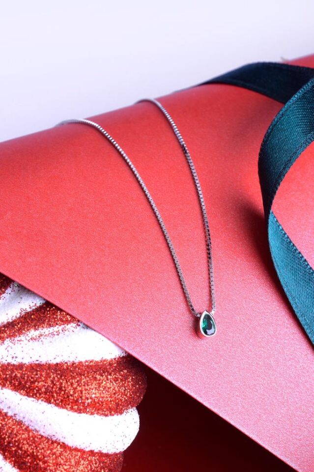 925 Ayar Gümüş Damla Kolye