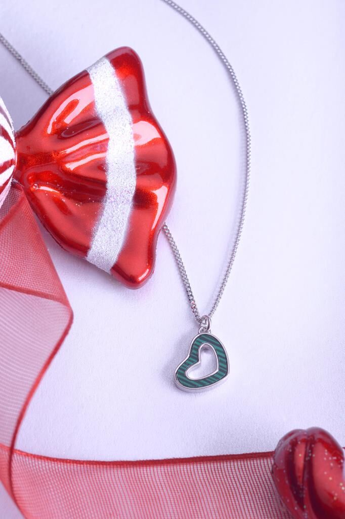 925 Ayar Gümüş İçi Boş Kalp Kolye