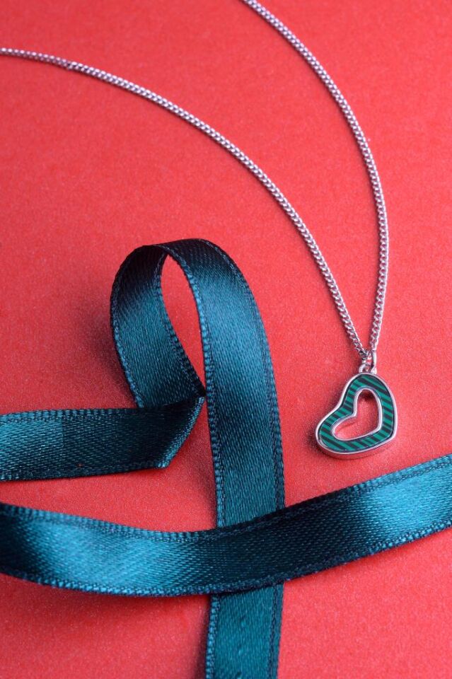 925 Ayar Gümüş İçi Boş Kalp Kolye