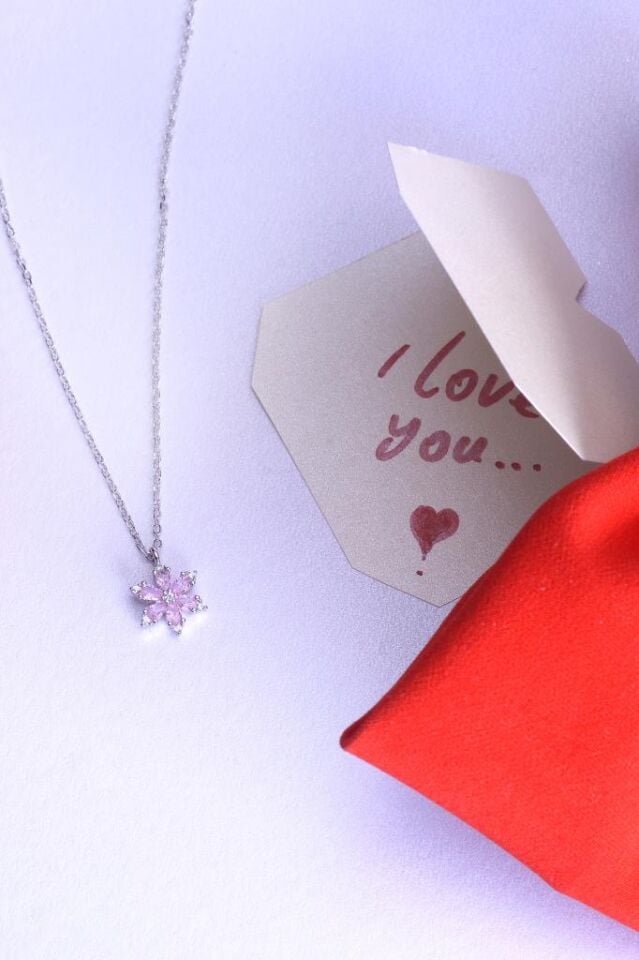 925 Ayar Gümüş Mini Lotus Çiçeği Kolye