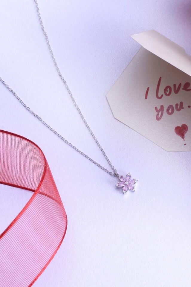 925 Ayar Gümüş Mini Lotus Çiçeği Kolye