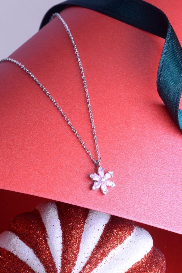 925 Ayar Gümüş Mini Lotus Çiçeği Kolye