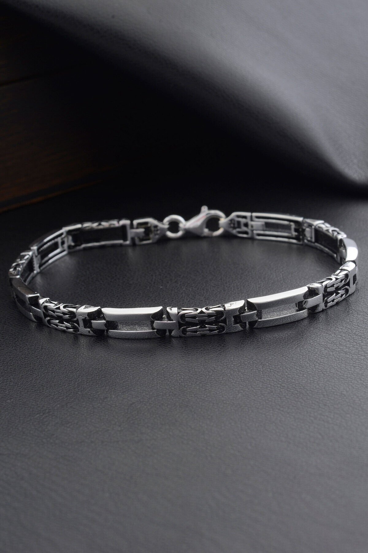 925 AYAR GÜMÜŞ ZİNCİR DESENLİ ERKEK BİLEKLİK